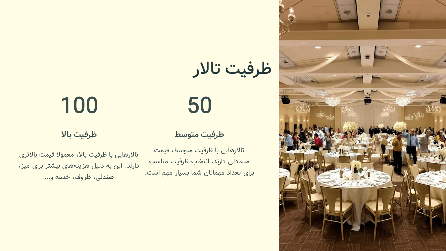 ظرفیت تالار 